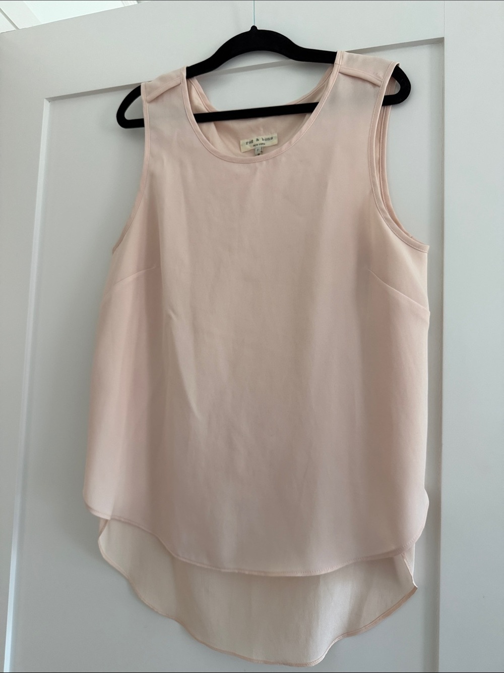 rag & bone Light Pink Sleeveless High-Low Camisole